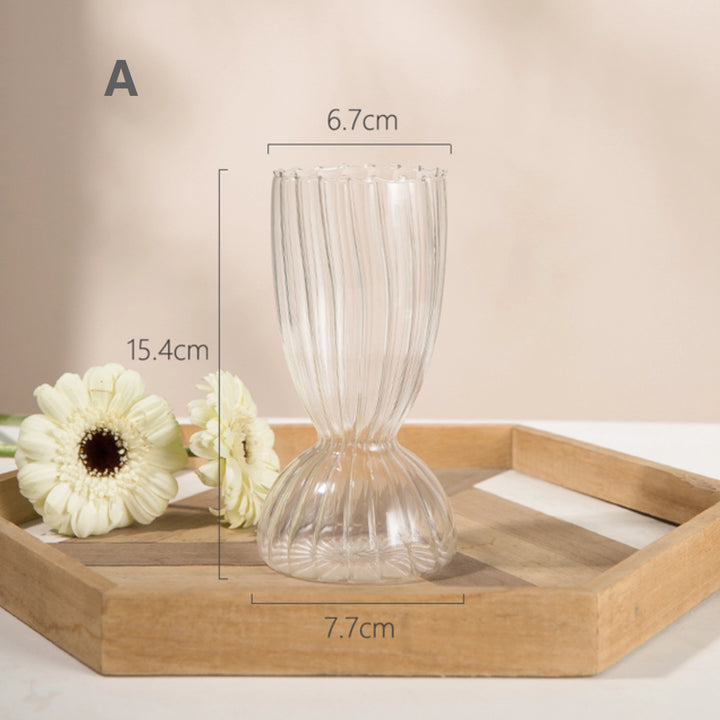 Clear Ribbed Glass Vase