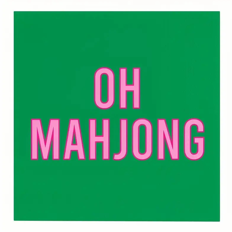 Oh Mahjong Green Cocktail Napkins