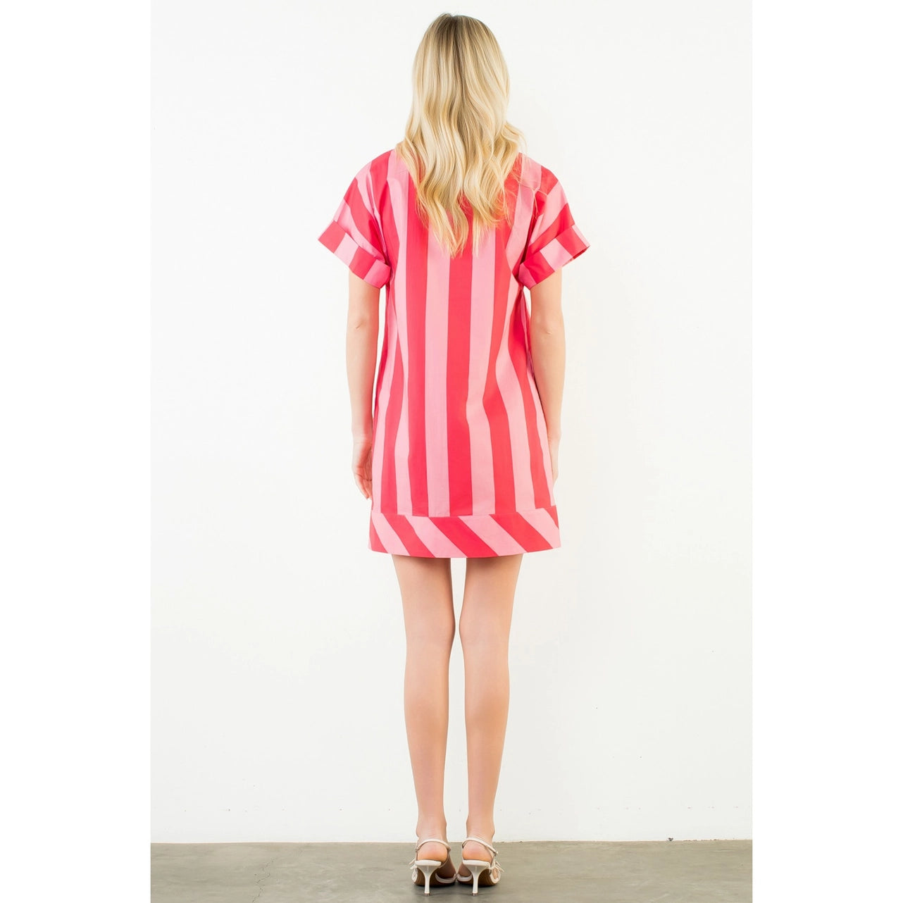 Rebecca Pink & Red Striped Dress