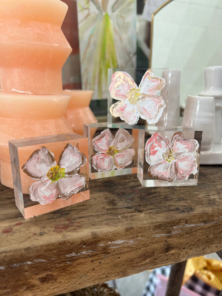 Dogwood Flower on Lucite Mini Art