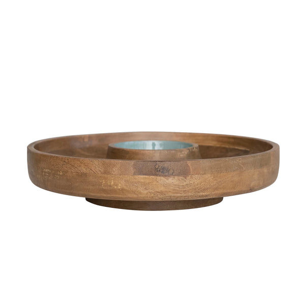 Mango Wood Lazy Susan Server