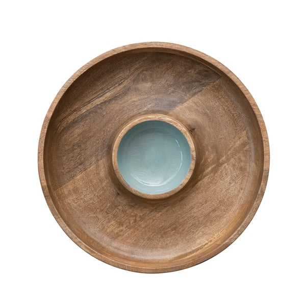 Mango Wood Lazy Susan Server