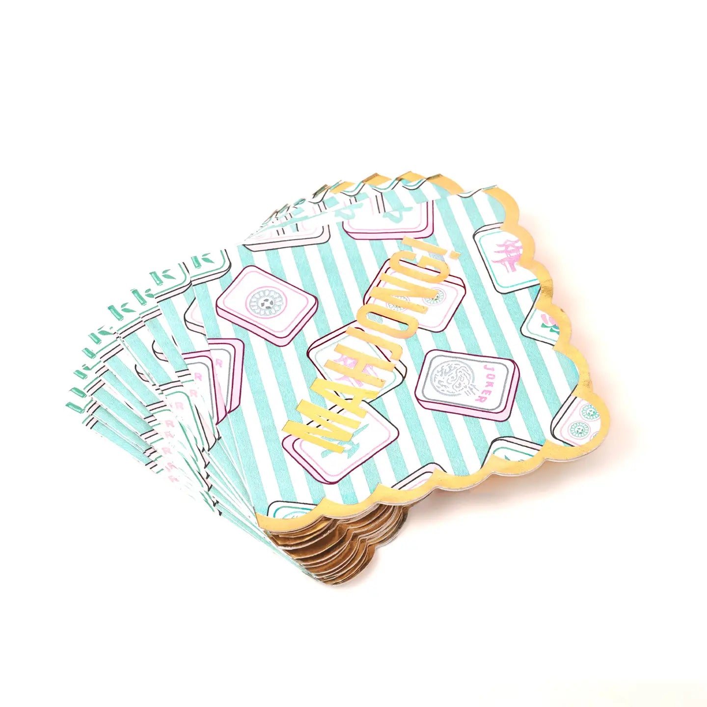 Mahjong Striped Cocktail Napkins