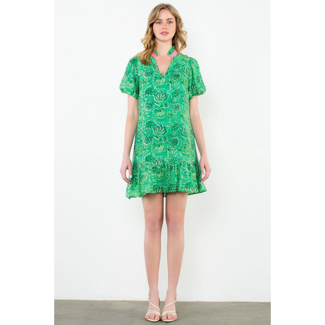 Cecilia Green Floral Dress