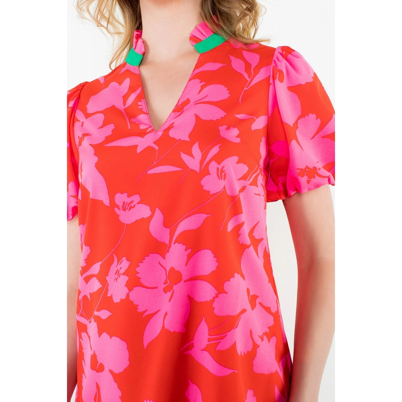 Barbara Pink & Red Floral Dress