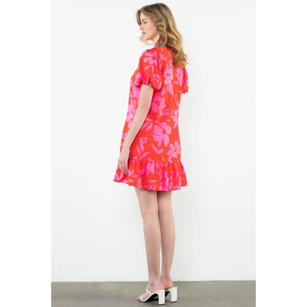 Barbara Pink & Red Floral Dress