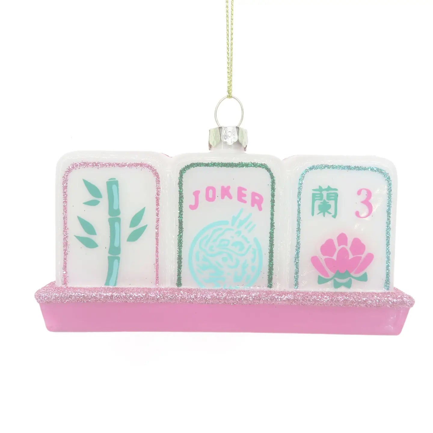 Mahjong Tiles Glass Ornament