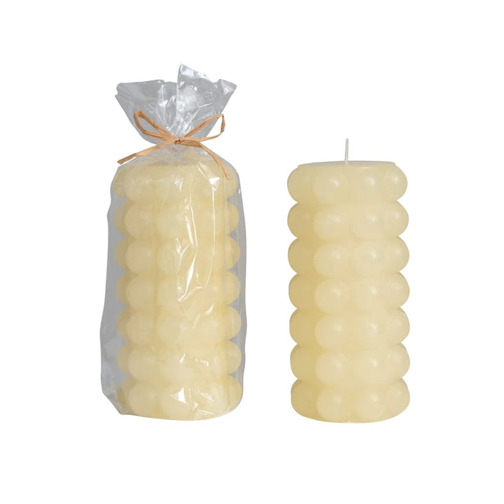 Cream Hobnail Pillar Candle