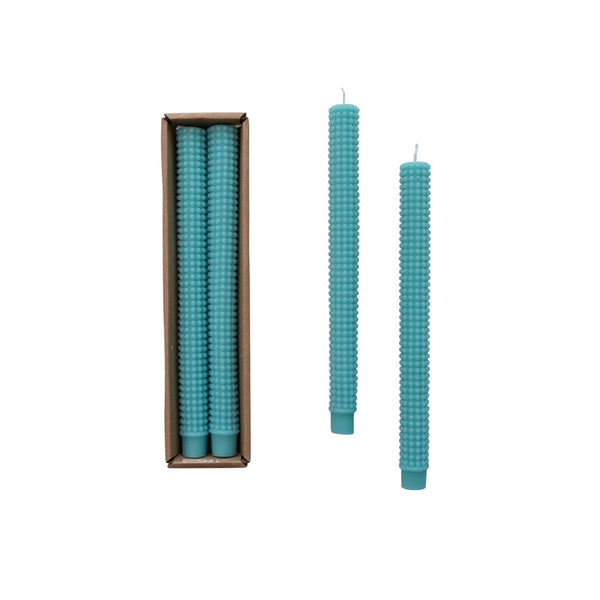 Hobnail Taper Candle Pair