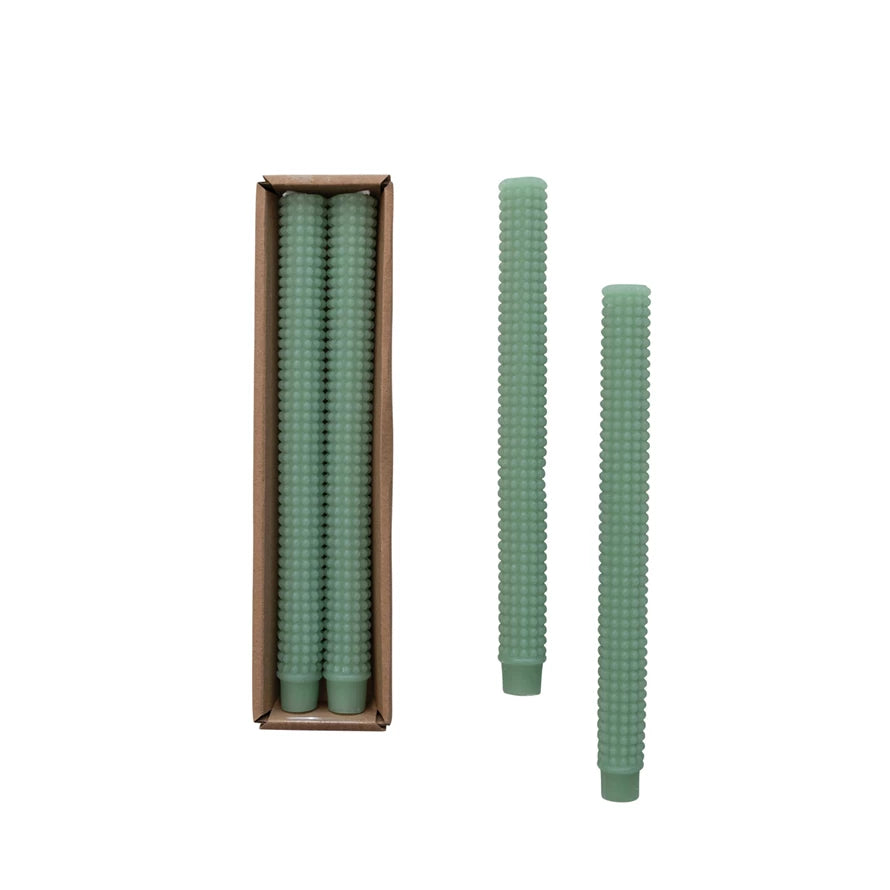 Hobnail Taper Candle Pair