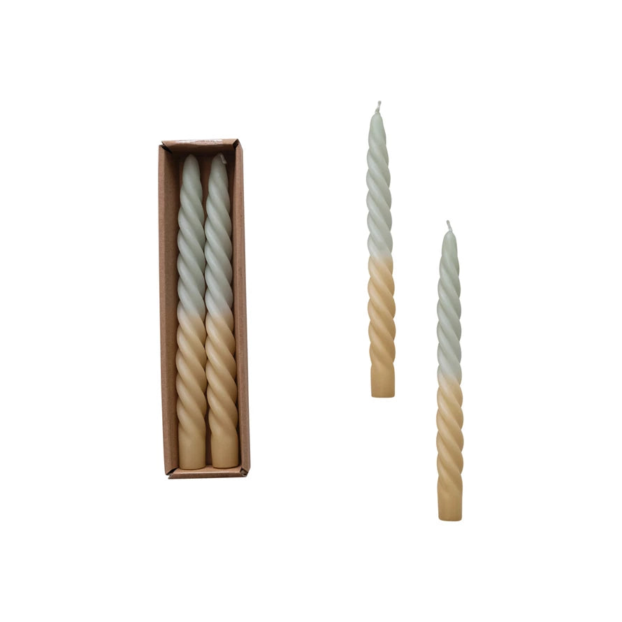 Twisted Ombre Taper Candle Pair