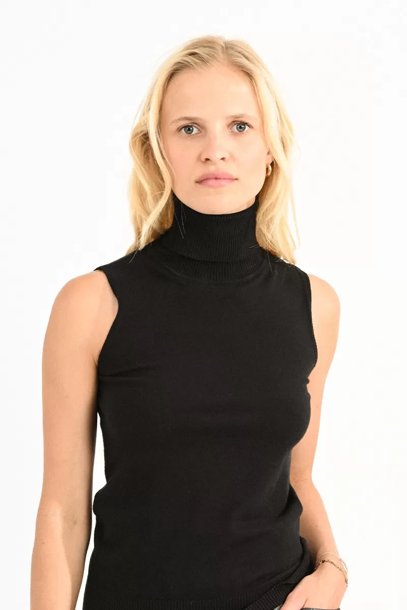 Sleeveless Turtleneck Top