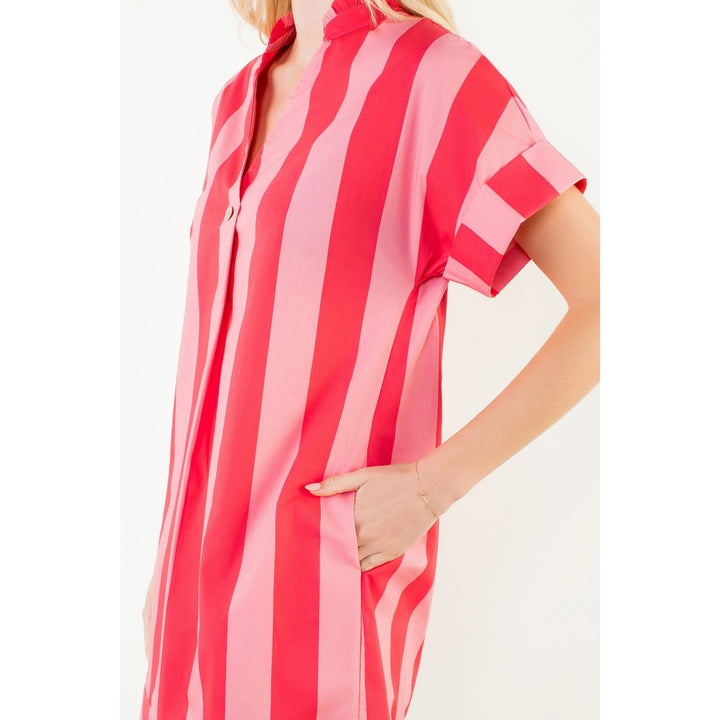 Rebecca Pink & Red Striped Dress