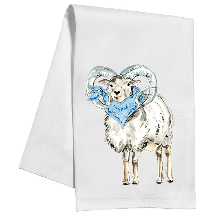 Handpainted Ram Hand Towel
