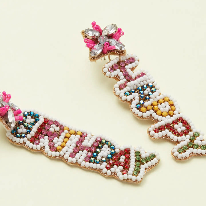 Happy Birthday Bead Earrings