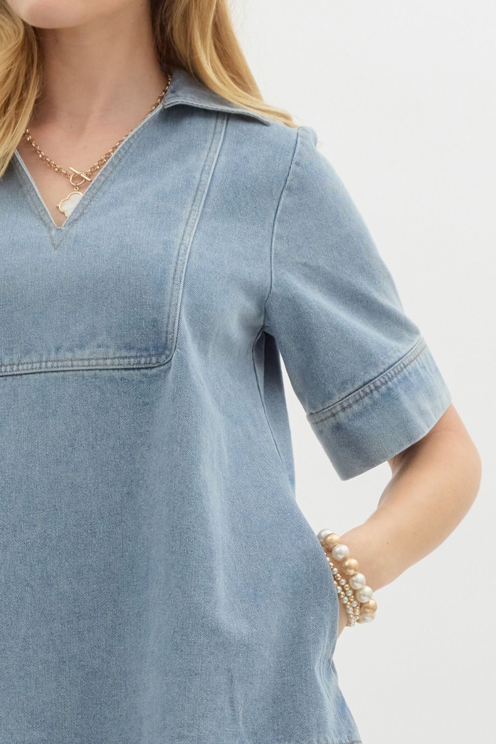 Farrah Denim Flare Hem Dress