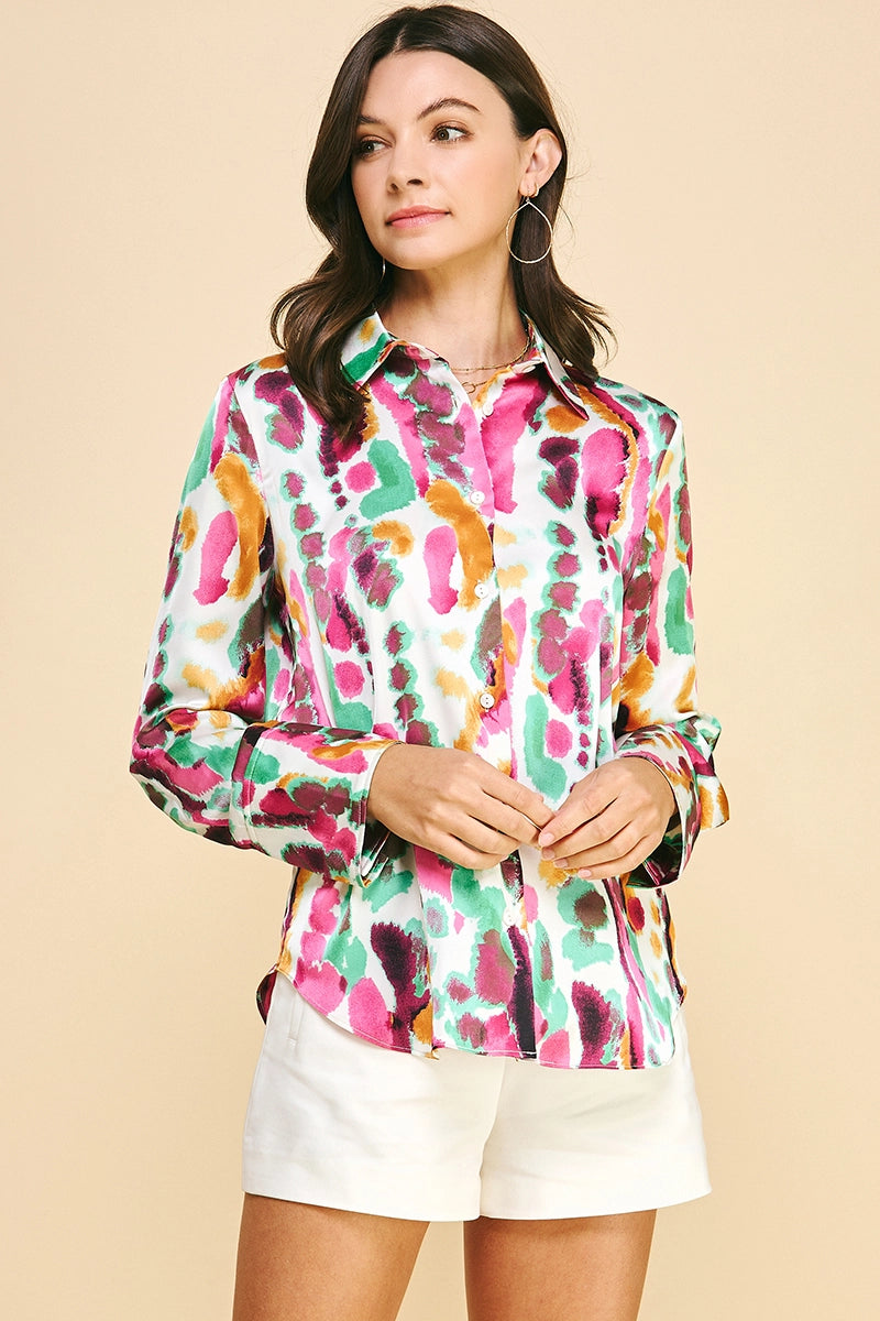 Multicolor Satin Blouse