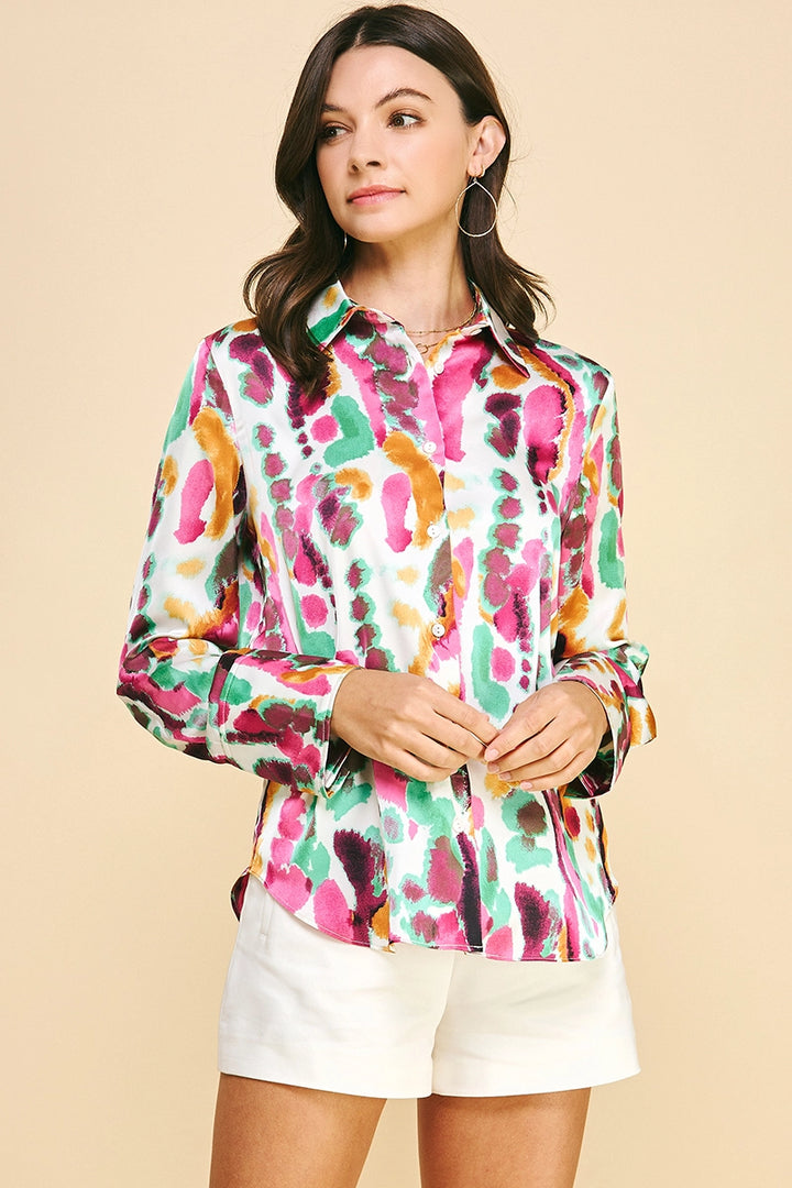 Multicolor Satin Blouse