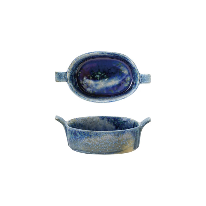 Blue Oval Stoneware Mini Baker