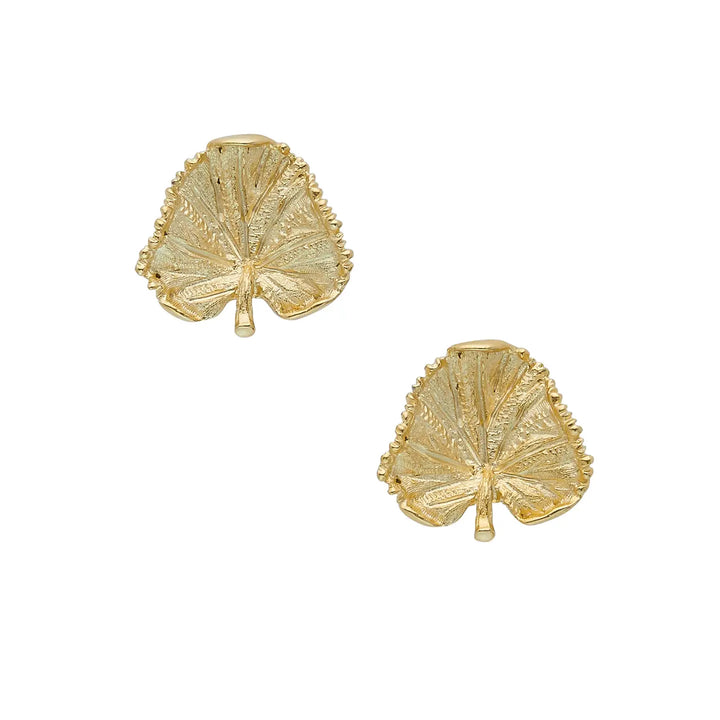 Gold Leaf Stud Earrings