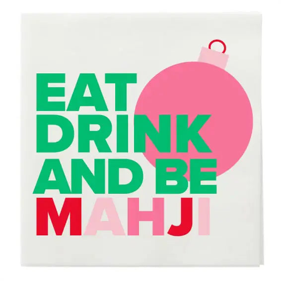 Holiday Mahjong Block Letter Cocktail Napkins