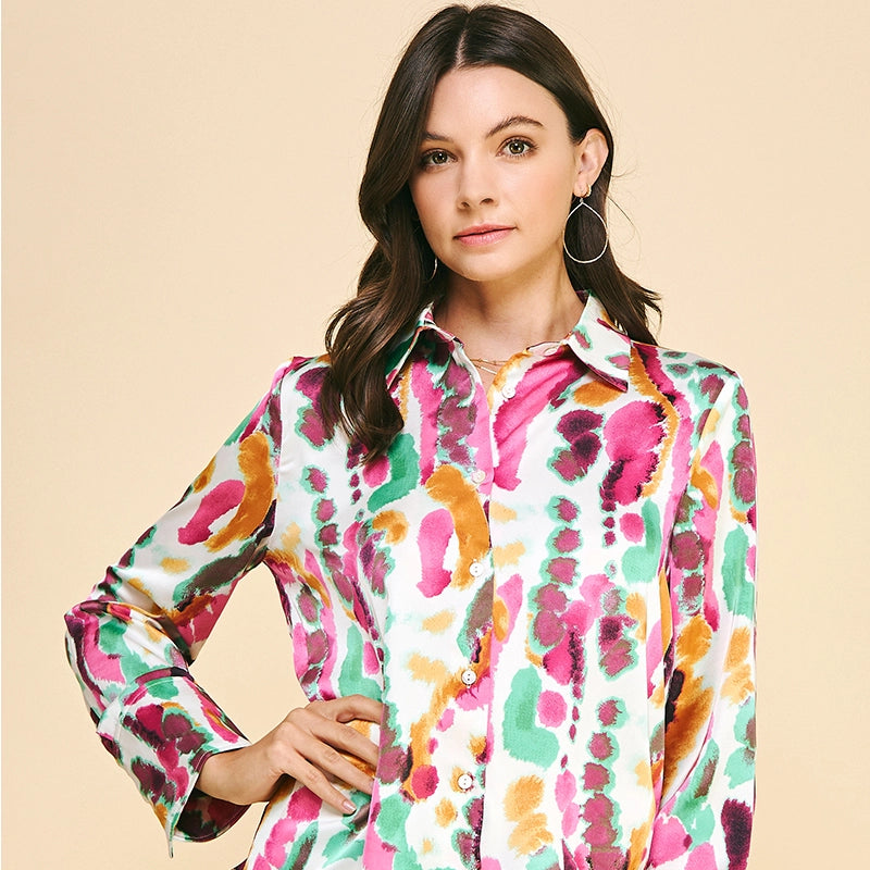 Multicolor Satin Blouse