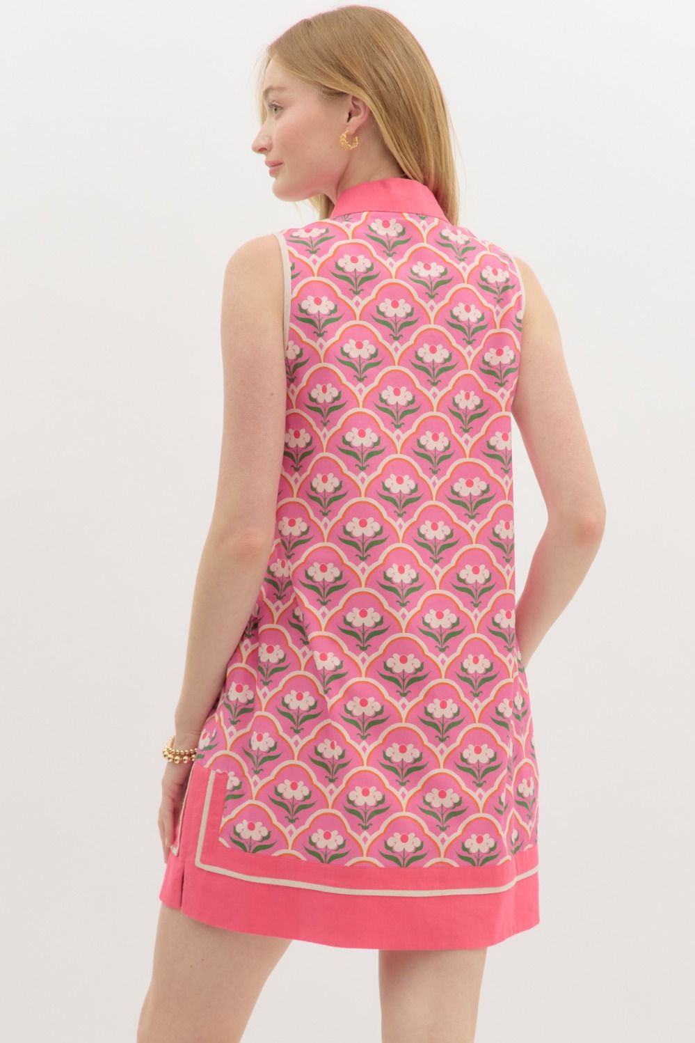Lola Pink Geometric Floral Dress