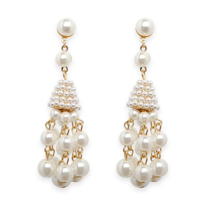 Layered Dangle Pearl Earrings
