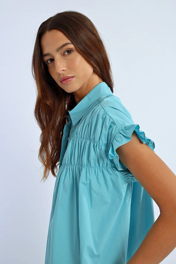 Sylvie Gathered Front Sleeveless Dress
