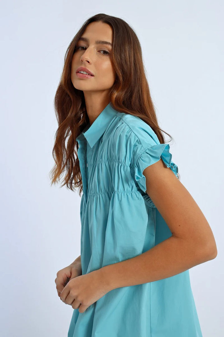 Sylvie Gathered Front Sleeveless Dress