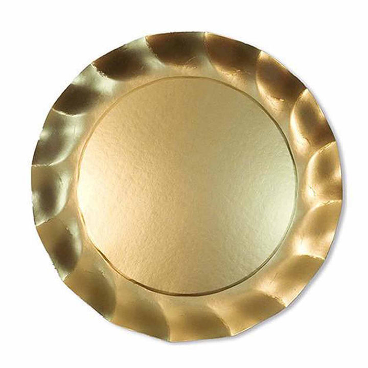 Satin Gold Wavy Dinner Plate 8/PK