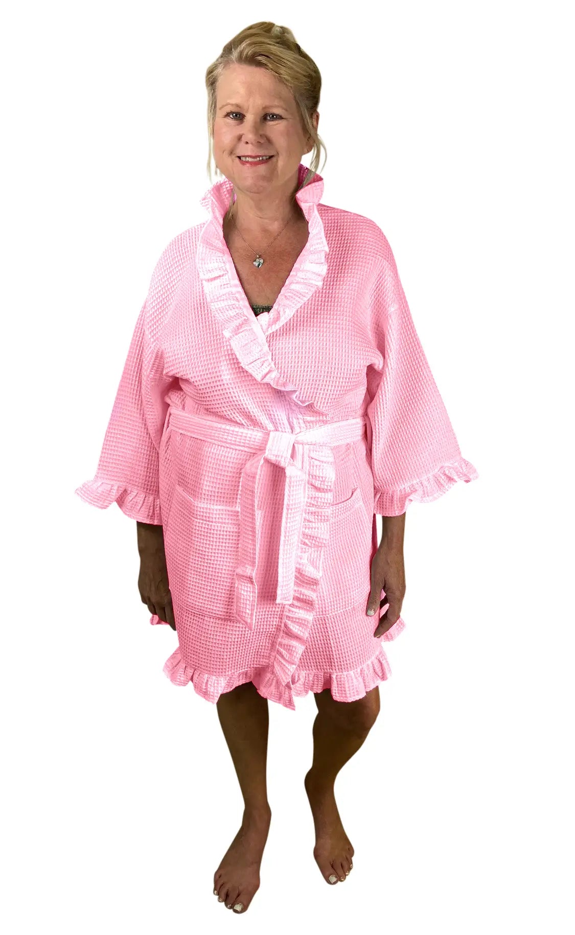 Ruffle Edge Waffle Robe (One Size Fits Most)