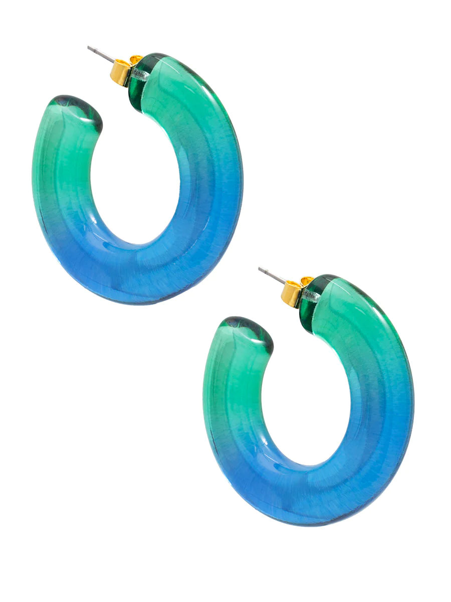 Resin Ombre Thick Hoop Earrings