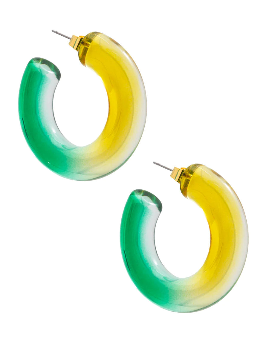 Resin Ombre Thick Hoop Earrings