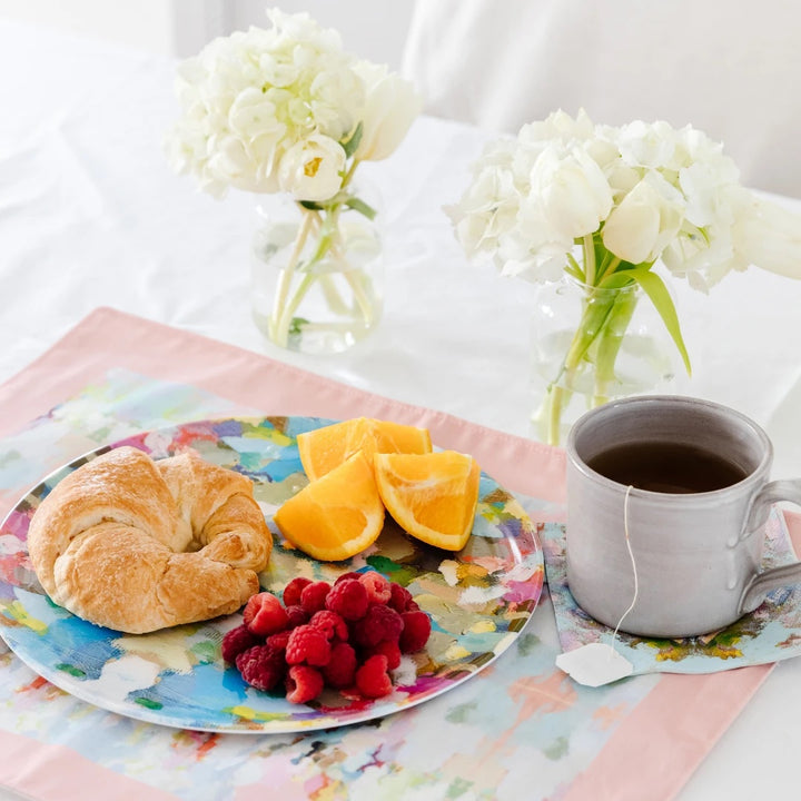 Set of 4 Abstract Melamine Plates