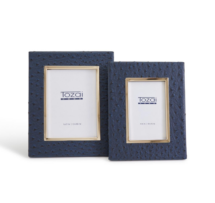 Navy Ostrich Photo Frame