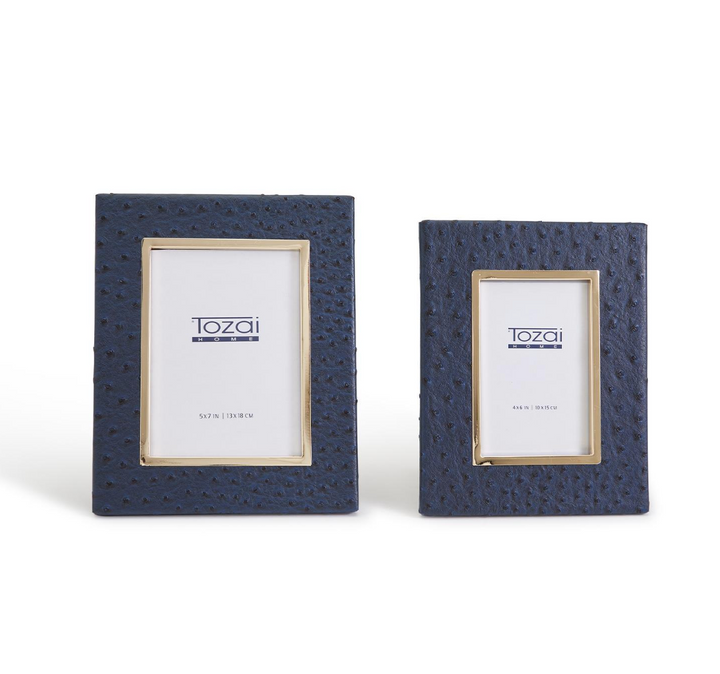 Navy Ostrich Photo Frame
