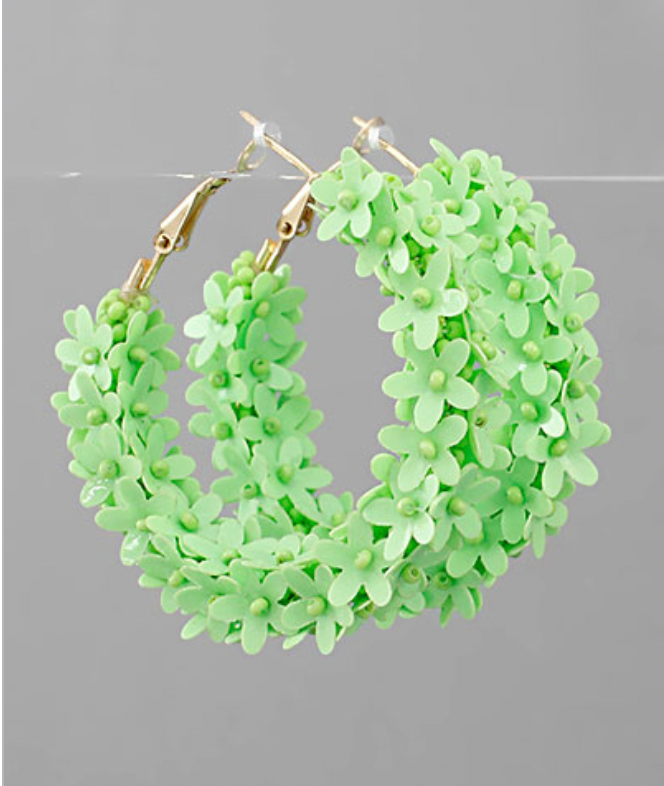 Flower Sequin Hoops