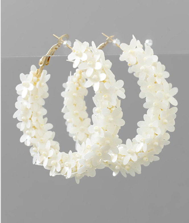 Flower Sequin Hoops