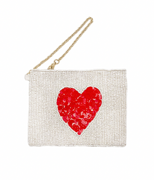Love Themed Beaded Pouch