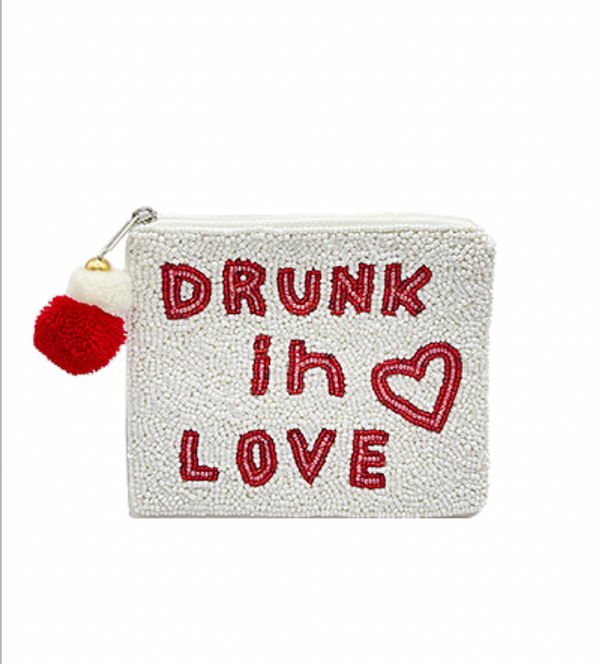 Love Themed Beaded Pouch