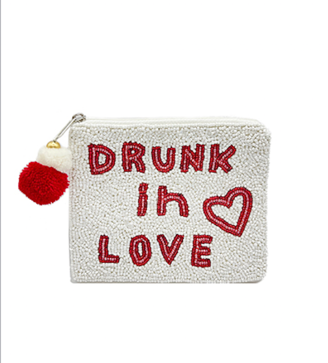 Love Themed Beaded Pouch