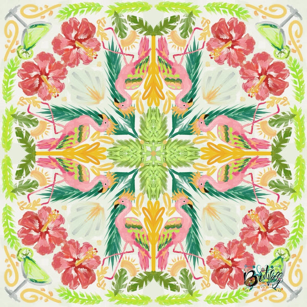 Summer Flamingo Mahjong Mat