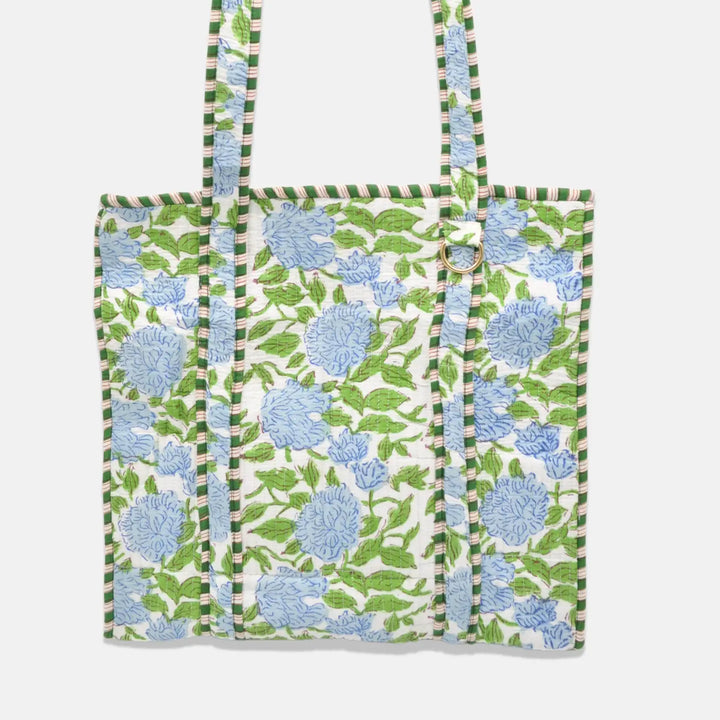 Quilted Floral Tote Bag