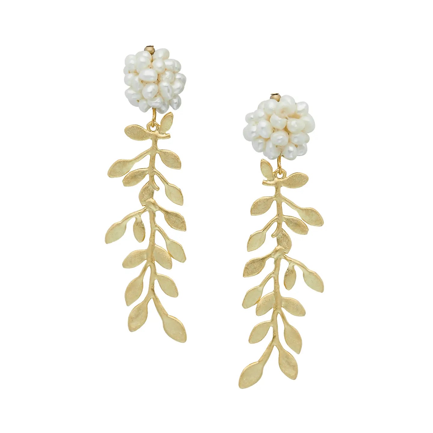 Pearl Cluster and Vine Earrings