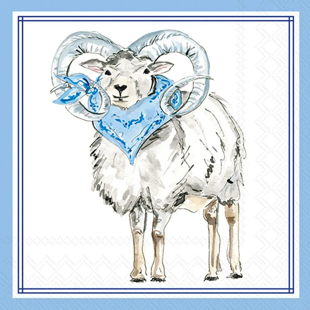 UNC Ram Cocktail Napkin