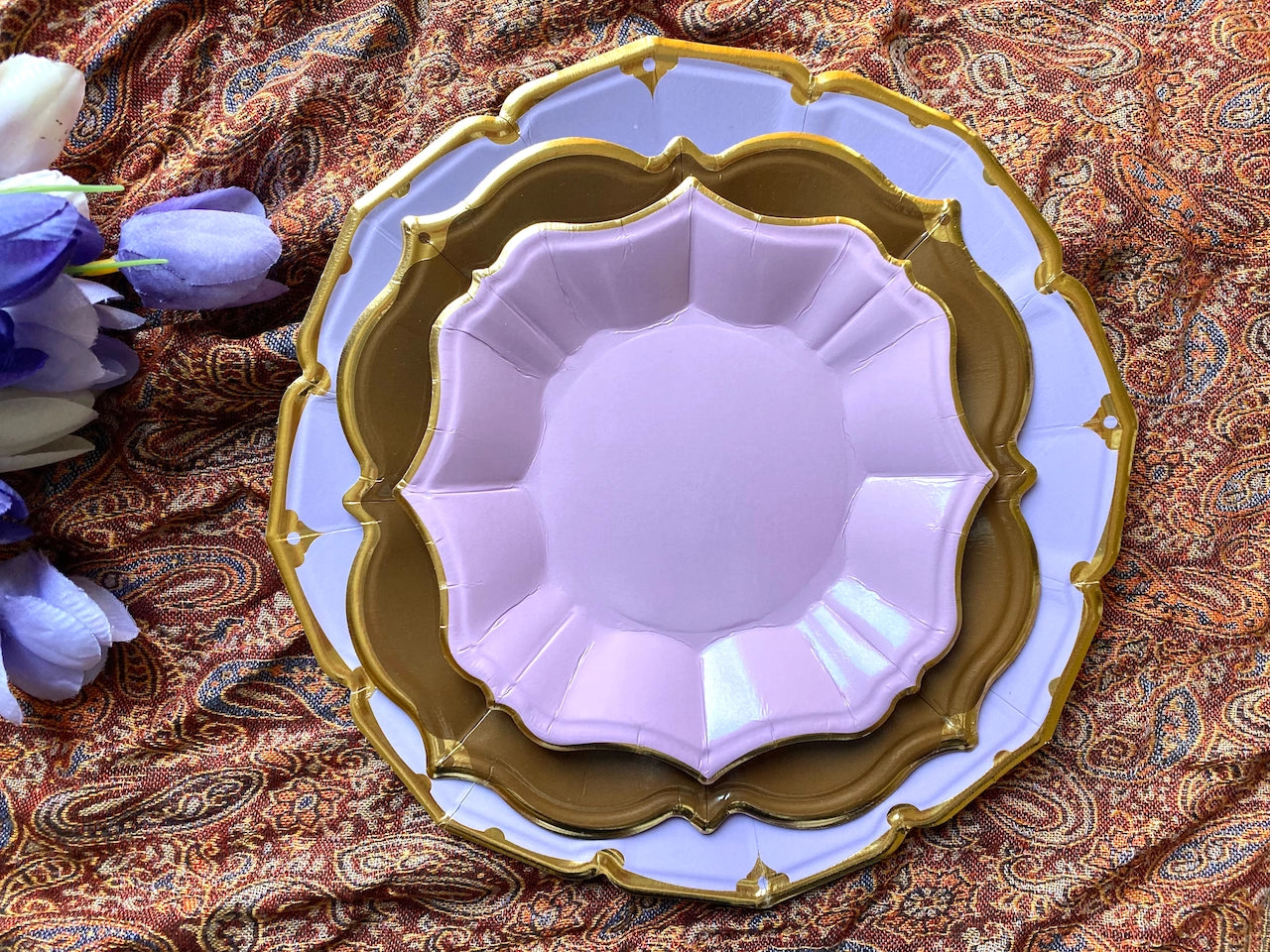 Solid Shaped Paper Plate Set/8