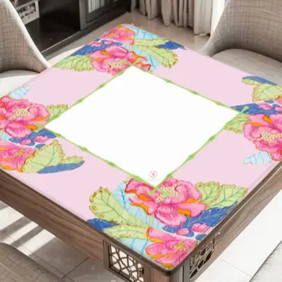 Pink Tobacco Leaf Mahjong Mat