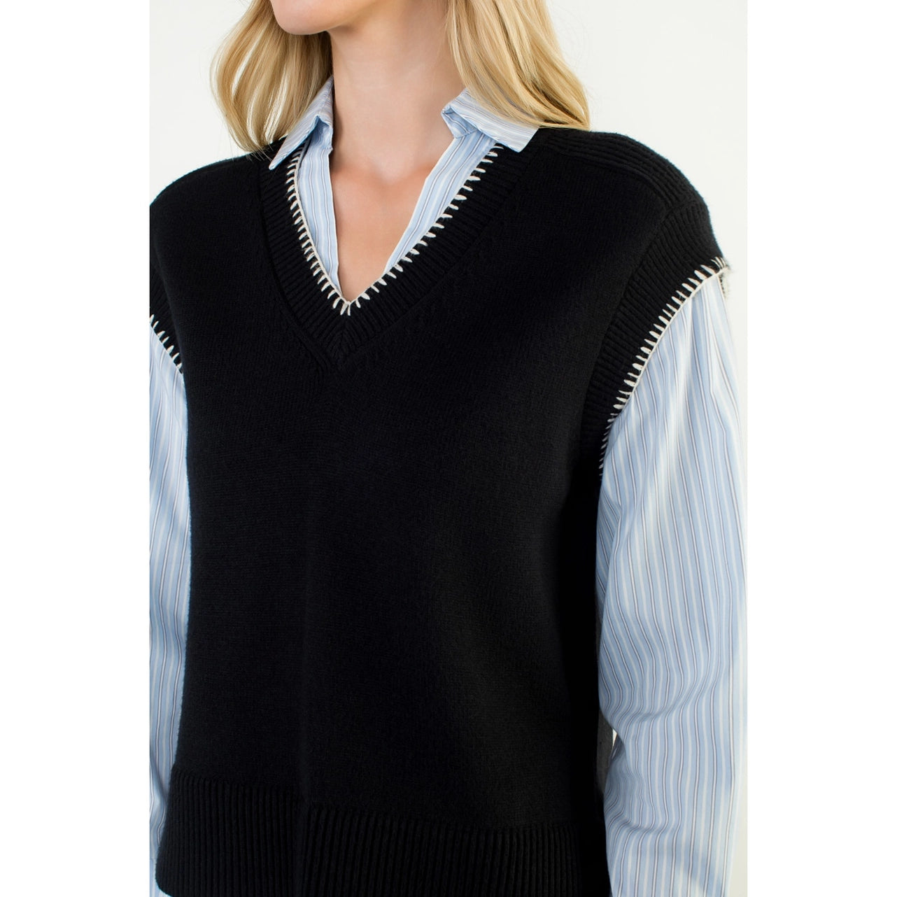 Josephine Knit Sweater Vest Blouse Top