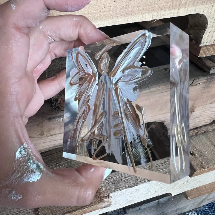 3" Angel Painting on Lucite